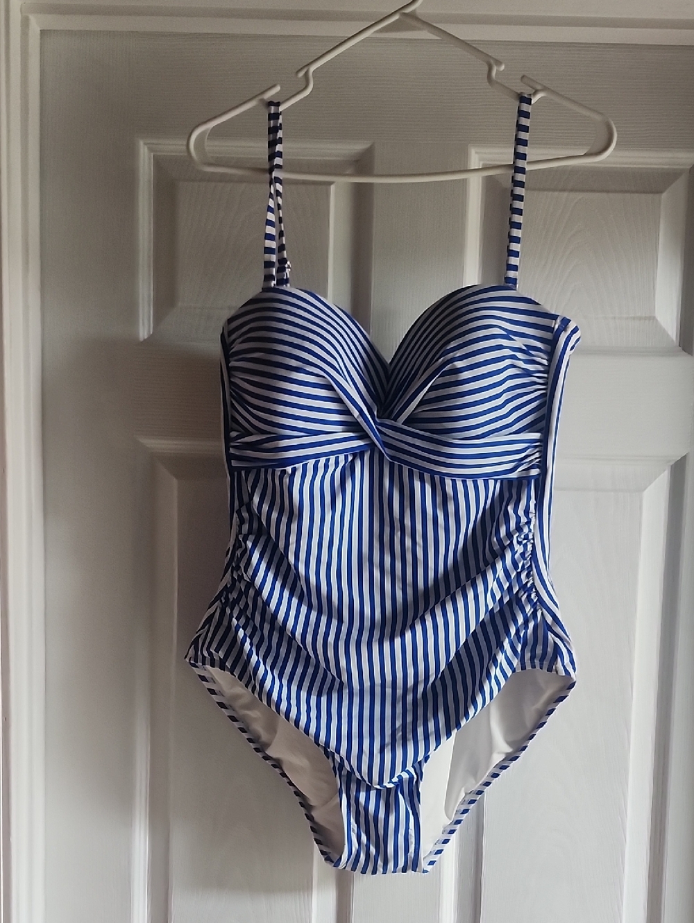 LOFT Blue and White Striped Swimwear